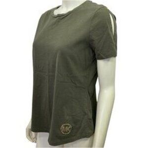 Michael Kors Olive Short Sleeve Cold Shoulder Shirt - NWOT